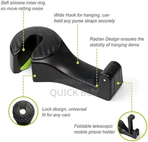 2 In 1 Car Seat Back Headrest Hook With Phone Holder