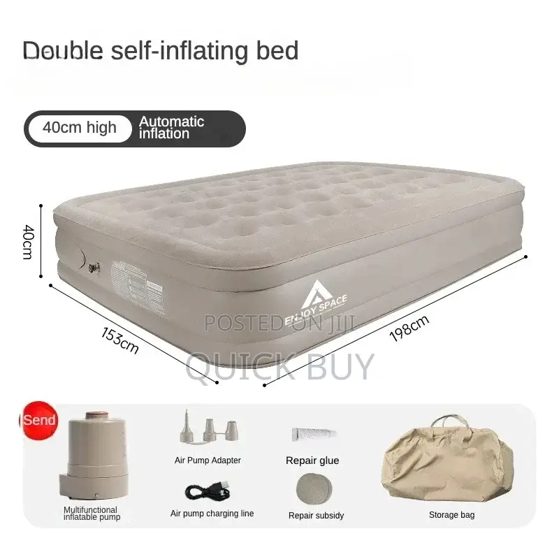 Double Self Inflating Mattress With Internal Pump