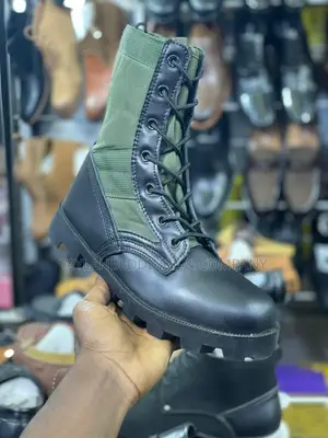 Black Leather Tactical Mens Boot