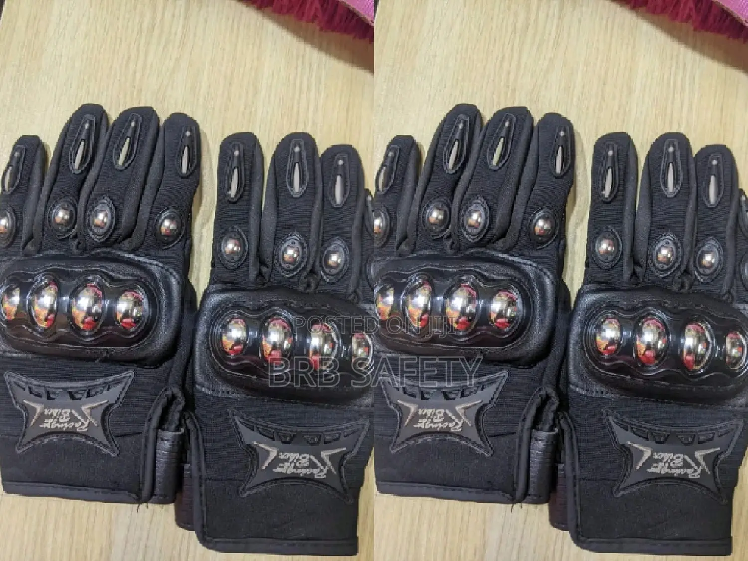 Riding Gloves With Metallic Guard's