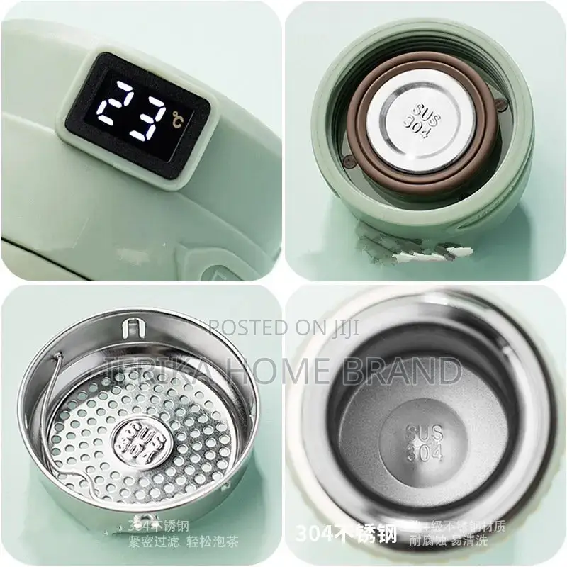 480ml Temperature Display Coffee Cup Thermal Water Bottle