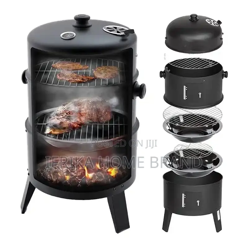 Outdoor 3 in 1 Barrel BBQ Large Barbecue Charcoal Grill