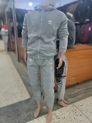 Photo - Men's Grey Cotton Adidas Tracksuits