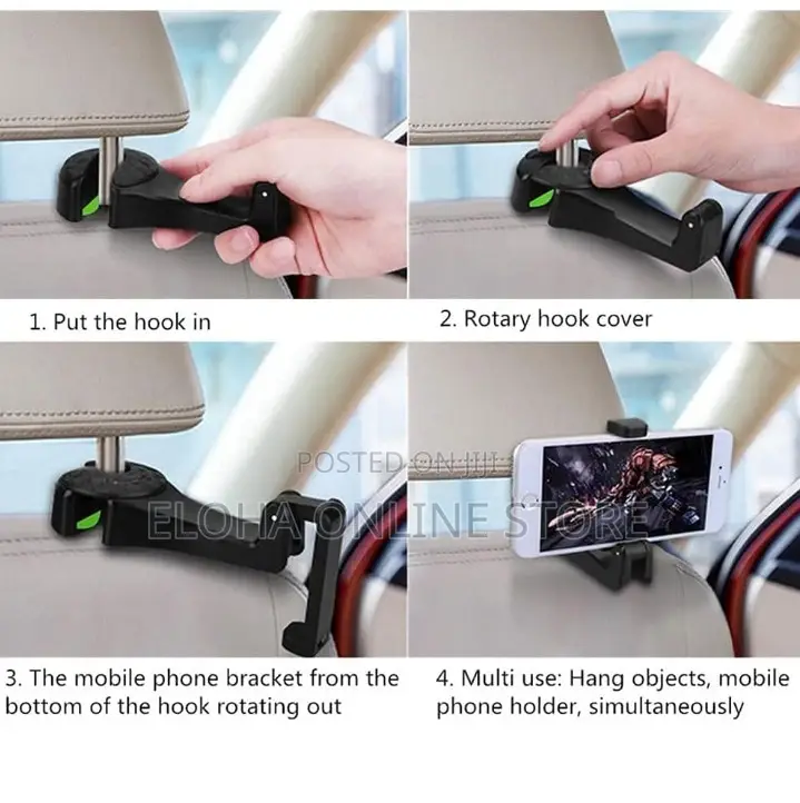 Car Seat Headrest Hook/Phone Holder Back Seat Hanger