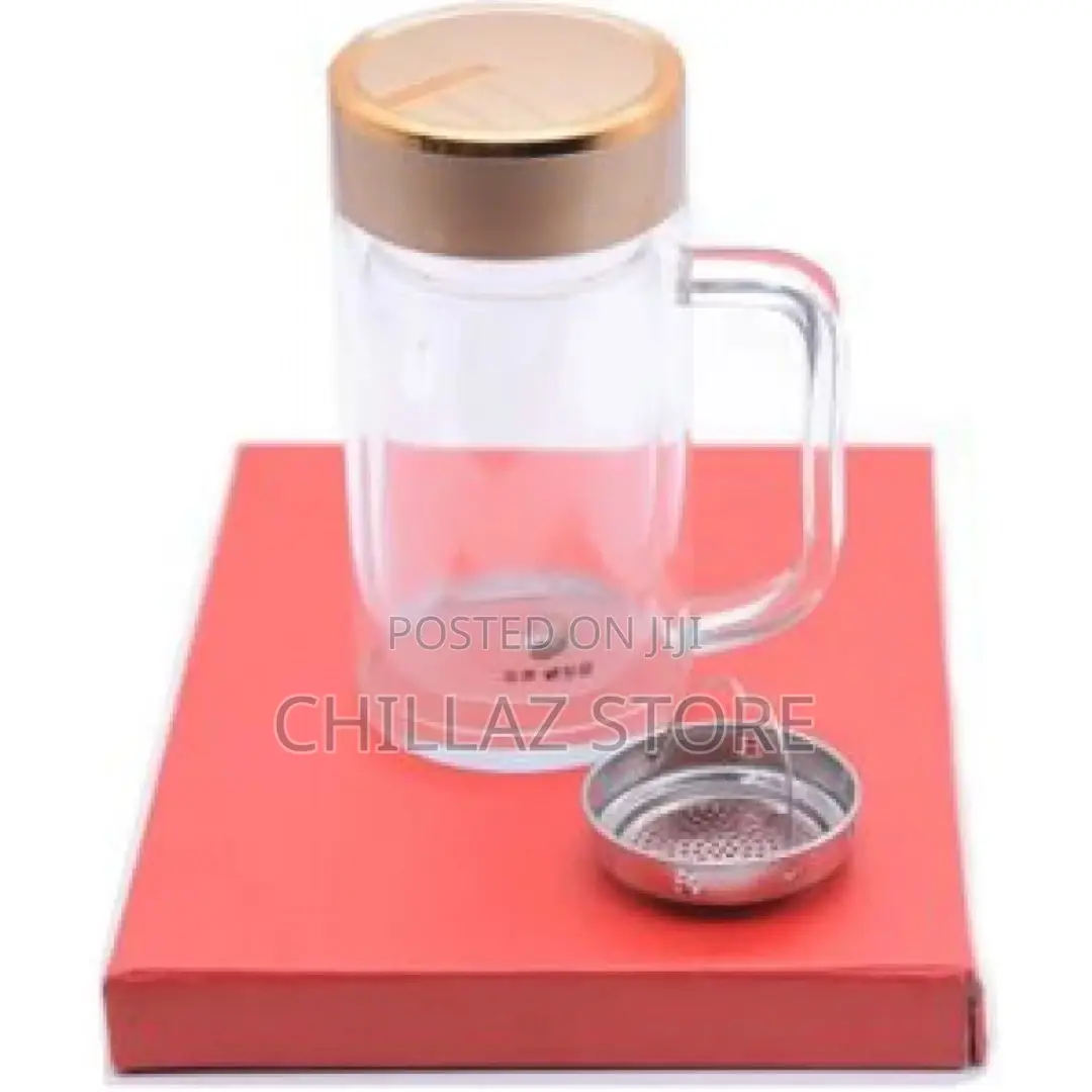 380 Ml Double Wall Borosilicate Glass Travel Mug