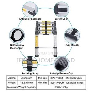 Telescoping Ladder Folding Ladders Aluminum 7 Steps