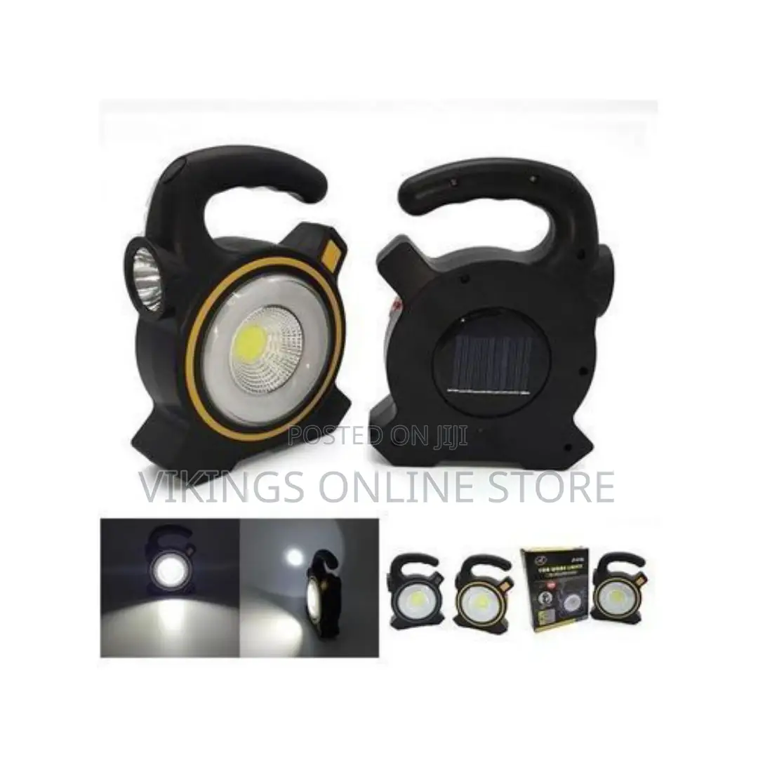 Rechargeable Solar Panel Light - Black