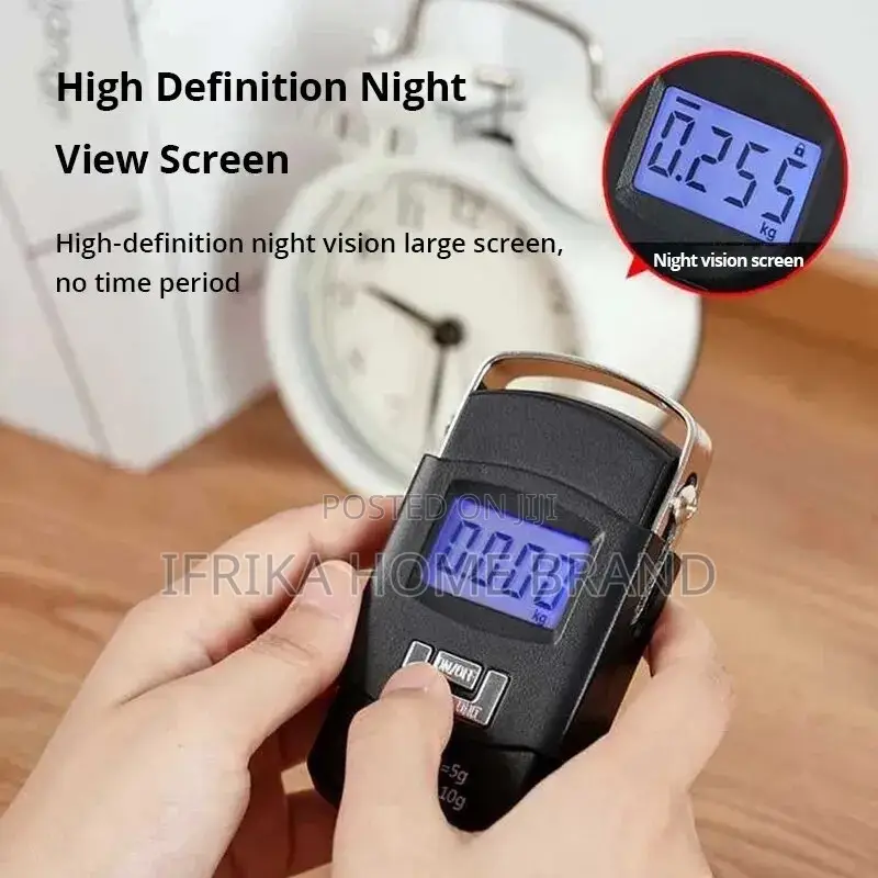 Black 50kg Portable Electronic Portable Luggage Scale LCD