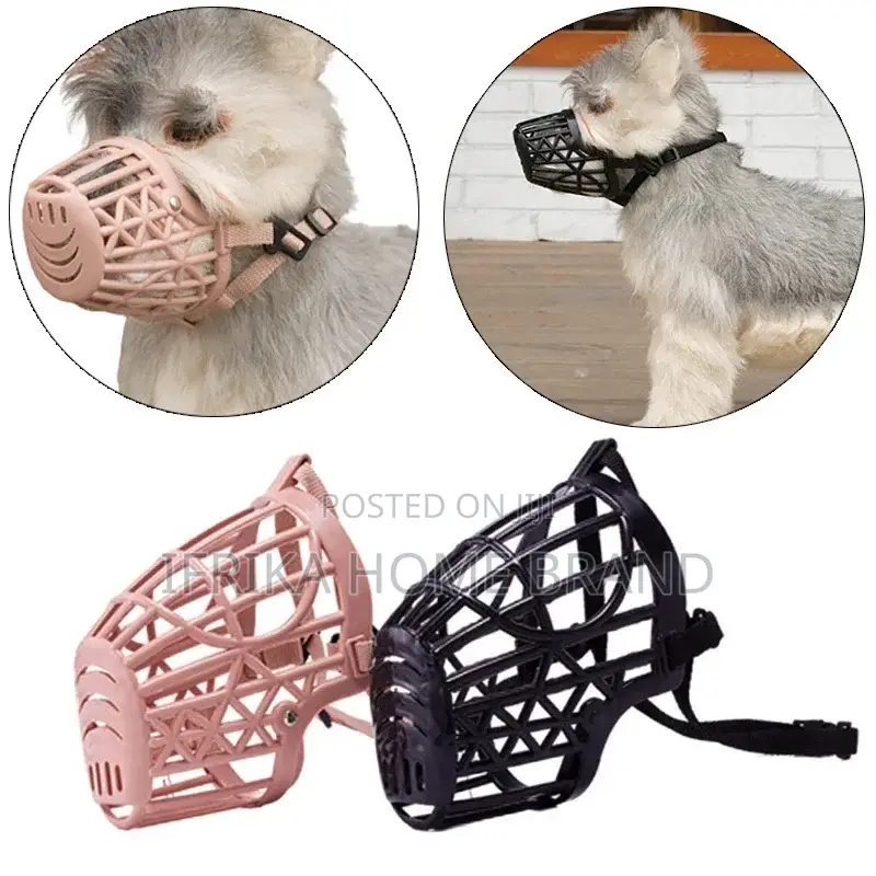 Solid Plastic Pet Dog Muzzle Adjustable Cat Dog Mouth Muzzle