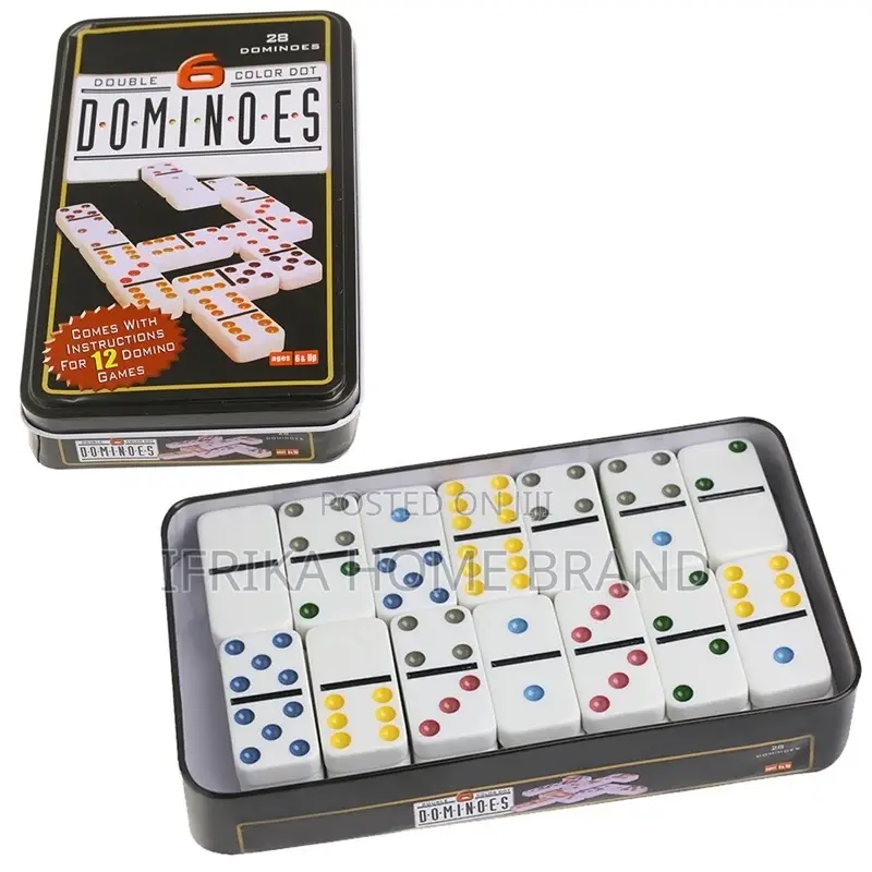 Domino Box Toy Game Set 28 Double 6 Travel Dominoes