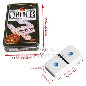 Domino Box Toy Game Set 28 Double 6 Travel Dominoes