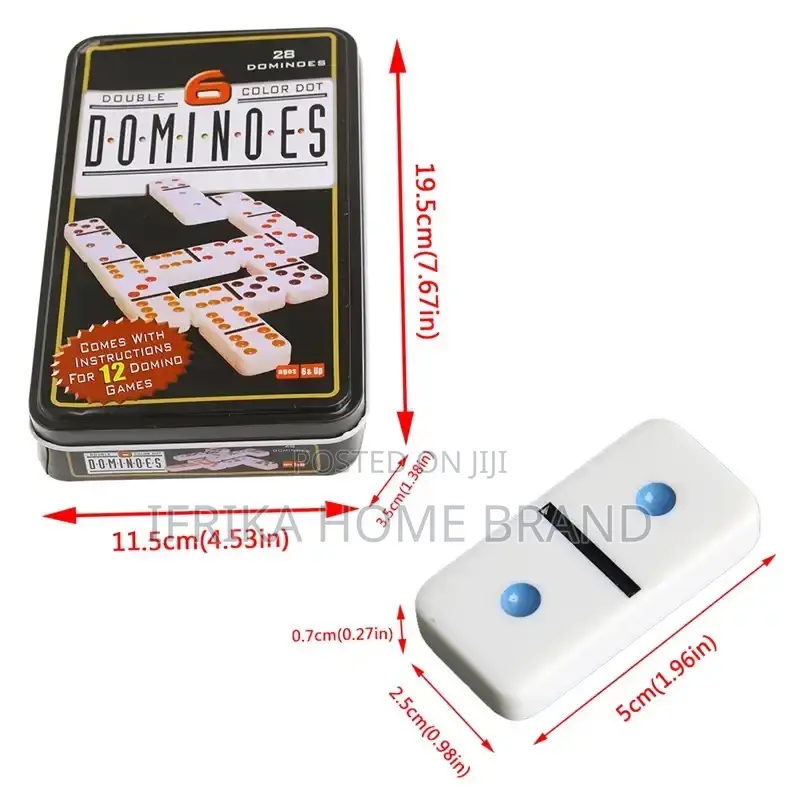 Domino Box Toy Game Set 28 Double 6 Travel Dominoes