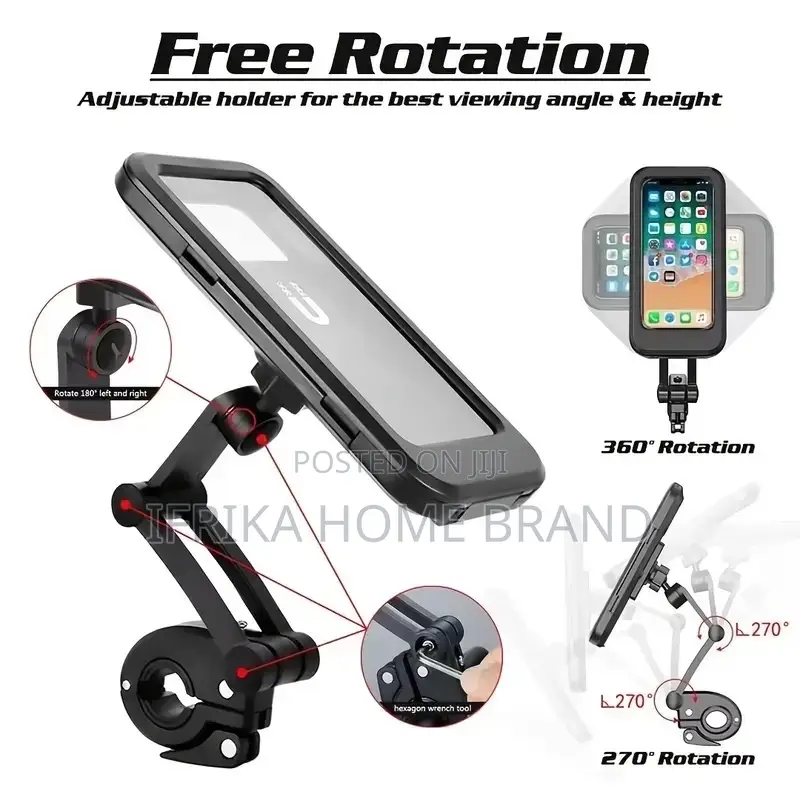 Waterproof Bike Phone Mount Cell Phone Holder for Motorcycle