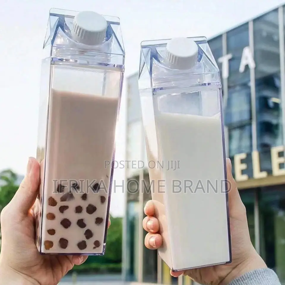 500ml Milk Carton Water Bottle Transparent Plastic