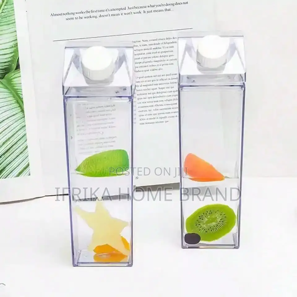 500ml Milk Carton Water Bottle Transparent Plastic