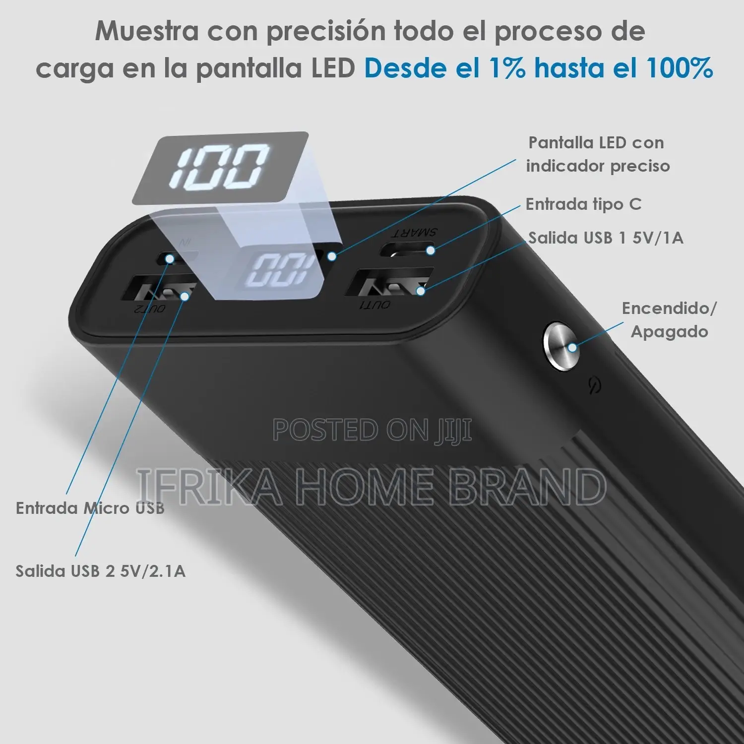 High Capacity 20000mah PORTABLE Power Bank LED Display