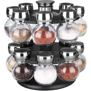 16pc Revolving Jar Kitchen Herbs Spice Rack