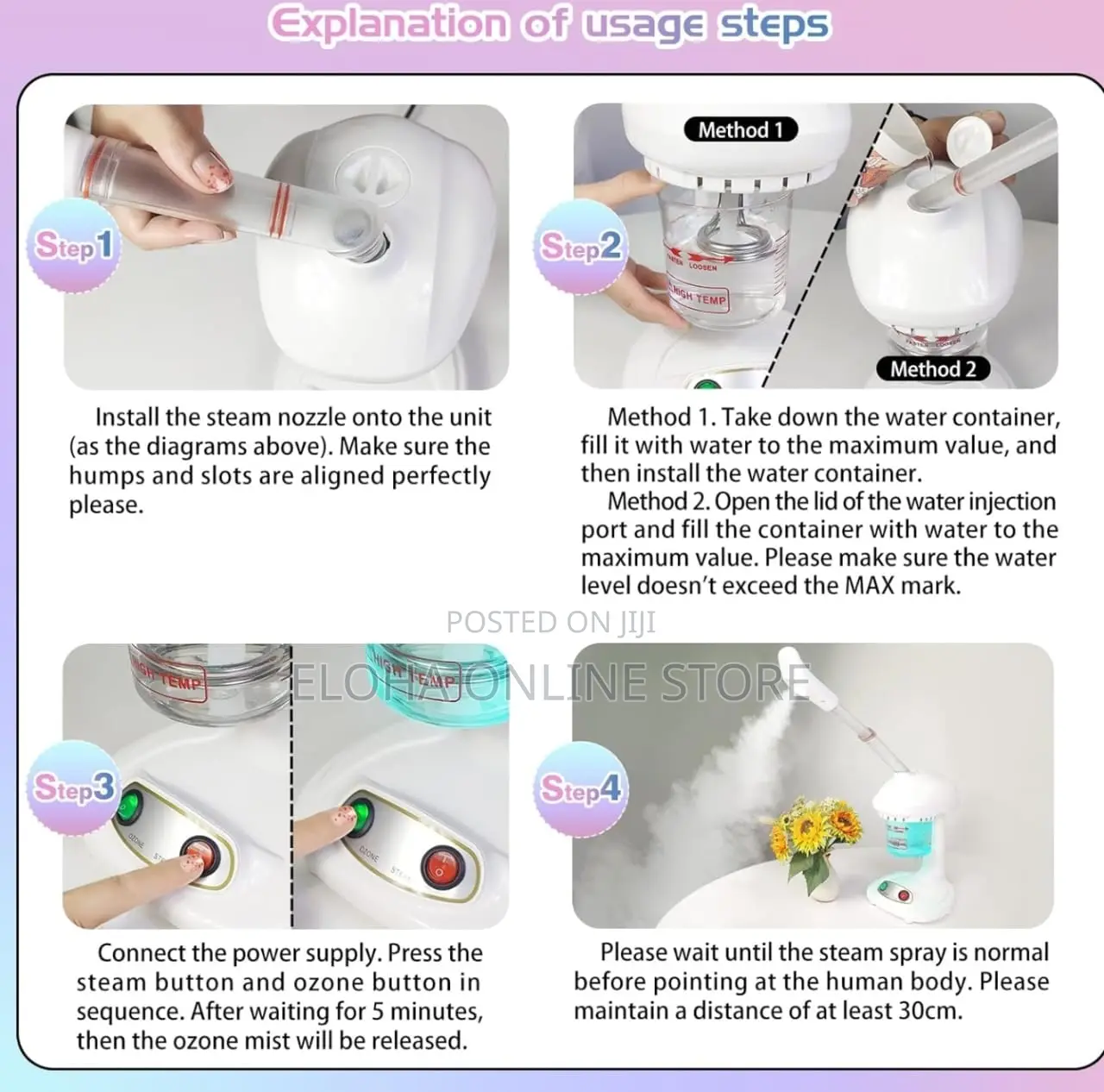 Portable Facial Sauna Vapour Steamer With Ozone Lamp