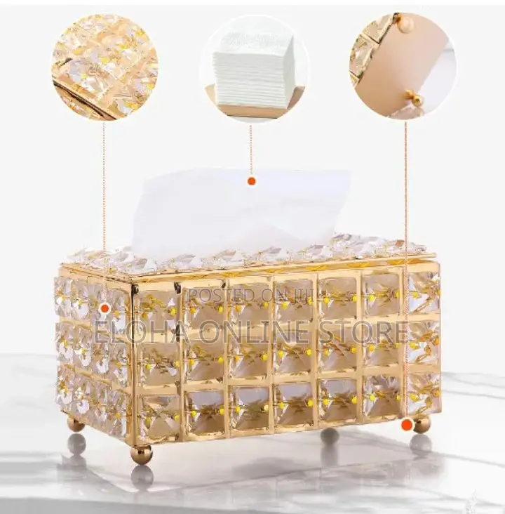 Decorative Crystal Tabletop Tissue Holder