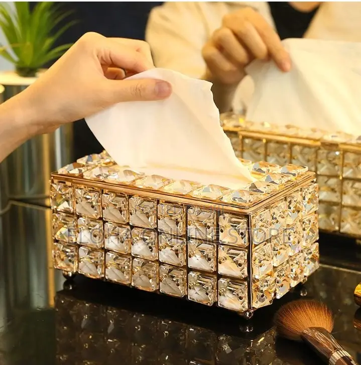 Decorative Crystal Tabletop Tissue Holder