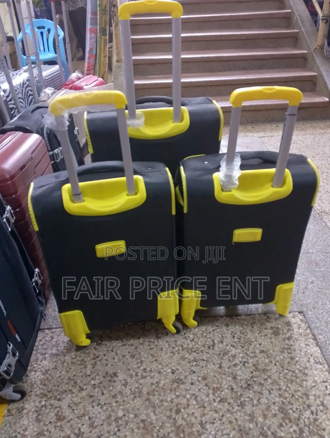 Original Cloth Suitcases by D Favor.Medium. ( Black.)