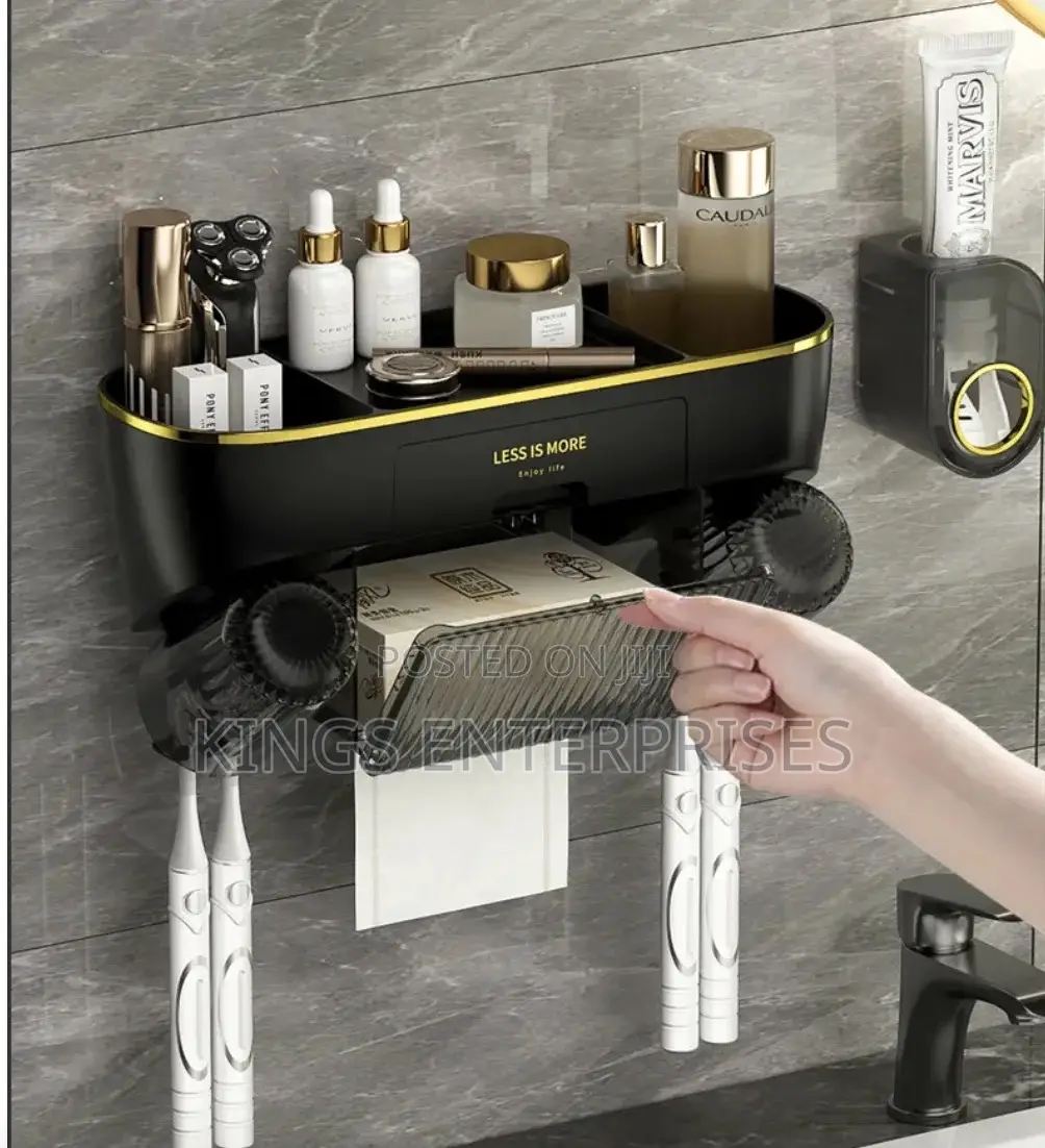 Modernized 3 in 1 Toothpaste Dispenser and Toothbrush Holder