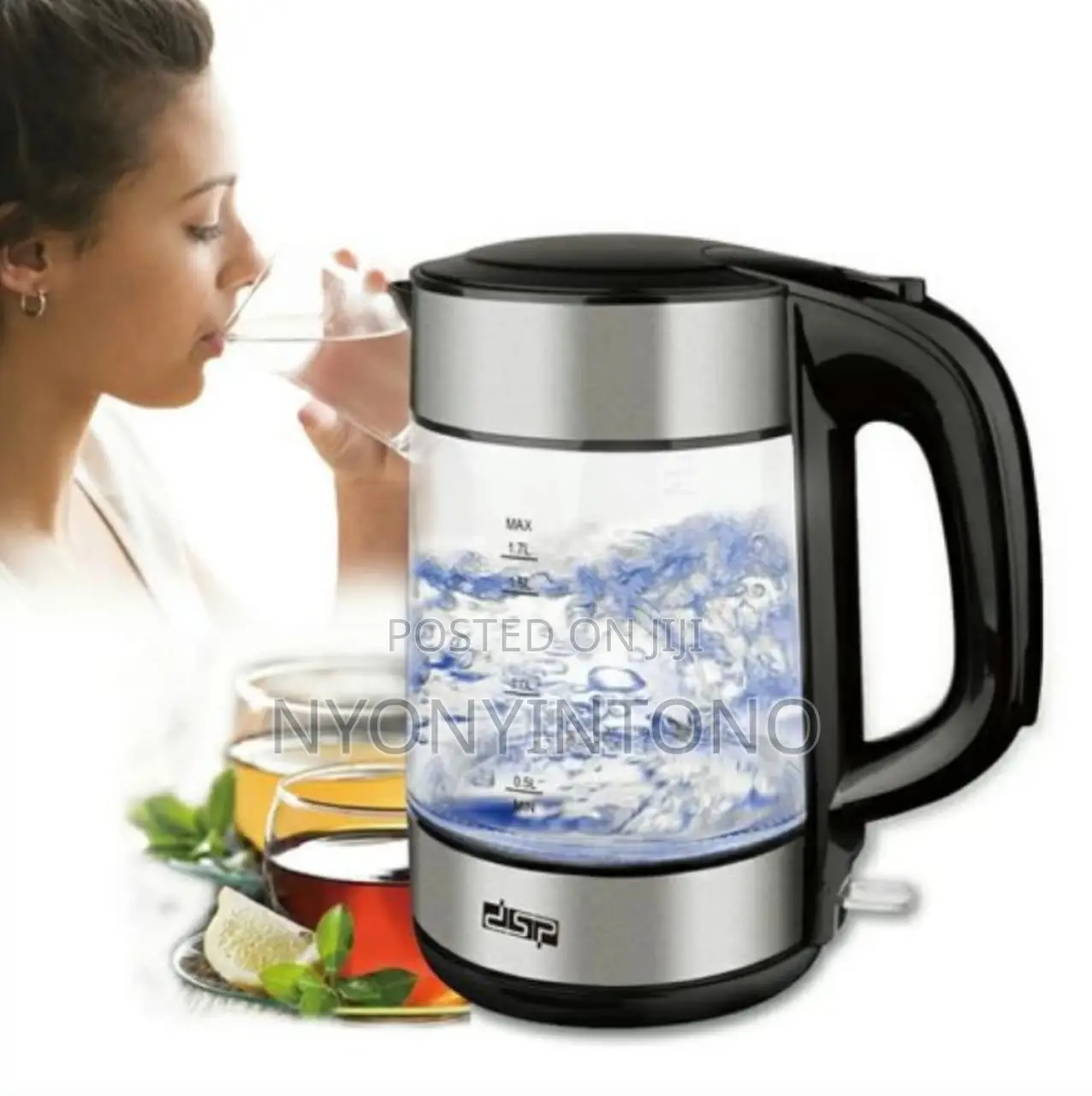 1.7 DSP High Quality Glass Kettle With 1 Year Warranty.