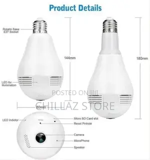360 Degree Wireless IP Camera Bulb Light Camera Panoramic