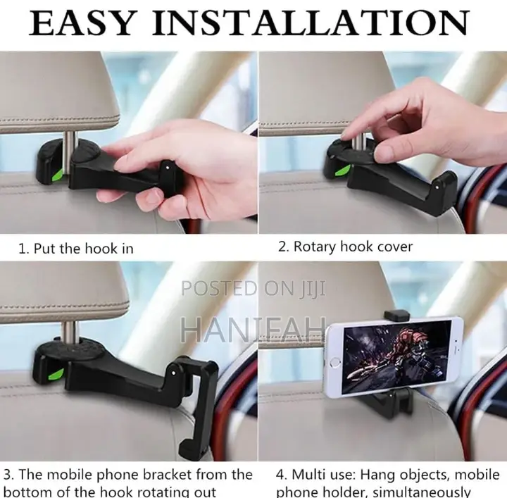 2 in 1 Car Back Seat Hanger With Mobile Phone Holder