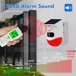 Solar Powered Wireless Infrared Motion Sensor Detector Alarm