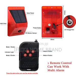 Solar Powered PIR Motion Sensor Standalone Alarm129db Remote