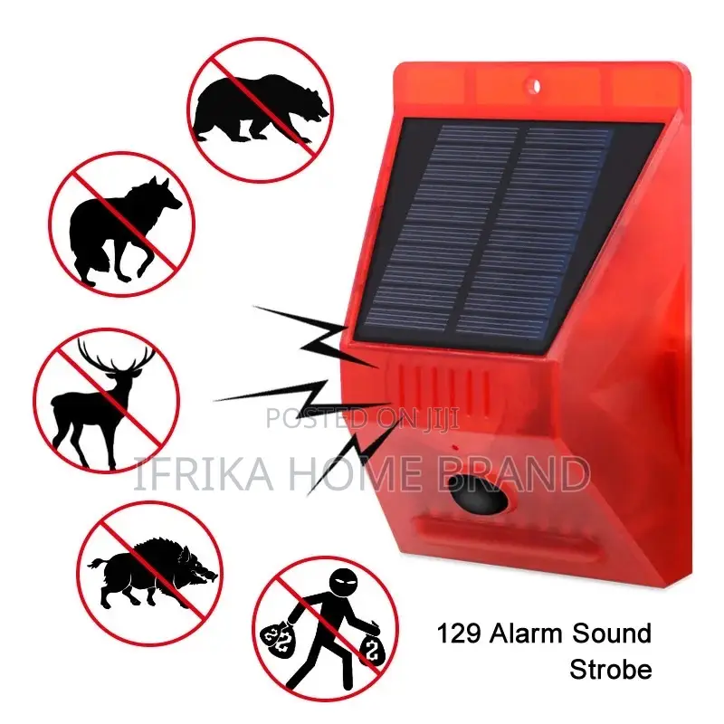 Solar Powered PIR Motion Sensor Standalone Alarm129db Remote