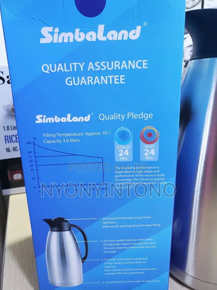 Simbaland 24hrs Vacuum Stainlessteel Flask3l for Big Family