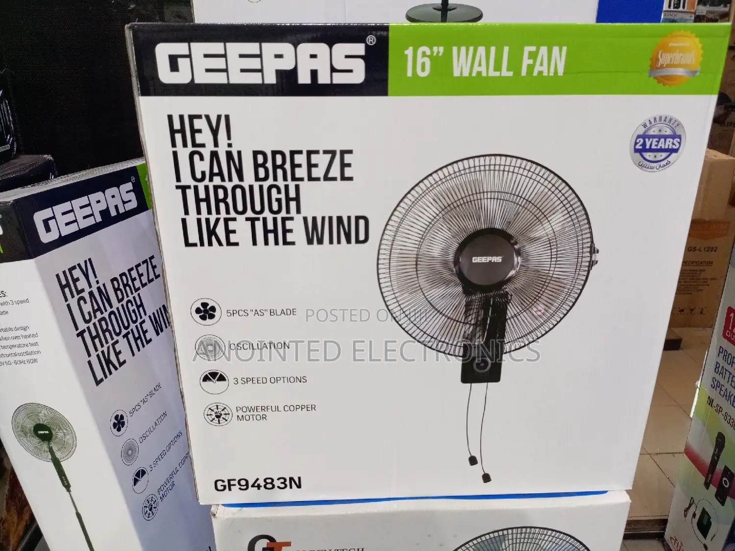 Geepas Wall Fans Black
