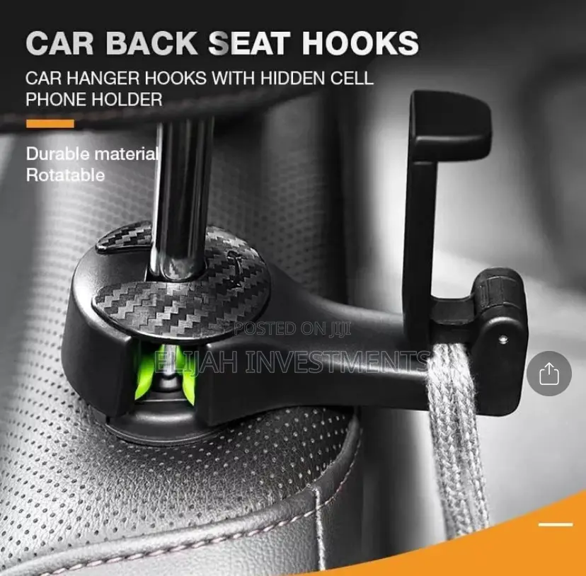 2in1 Car Headrest Hidden Hook