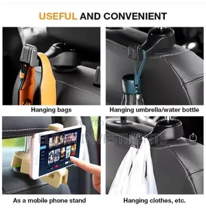 2in1 Car Headrest Hidden Hook
