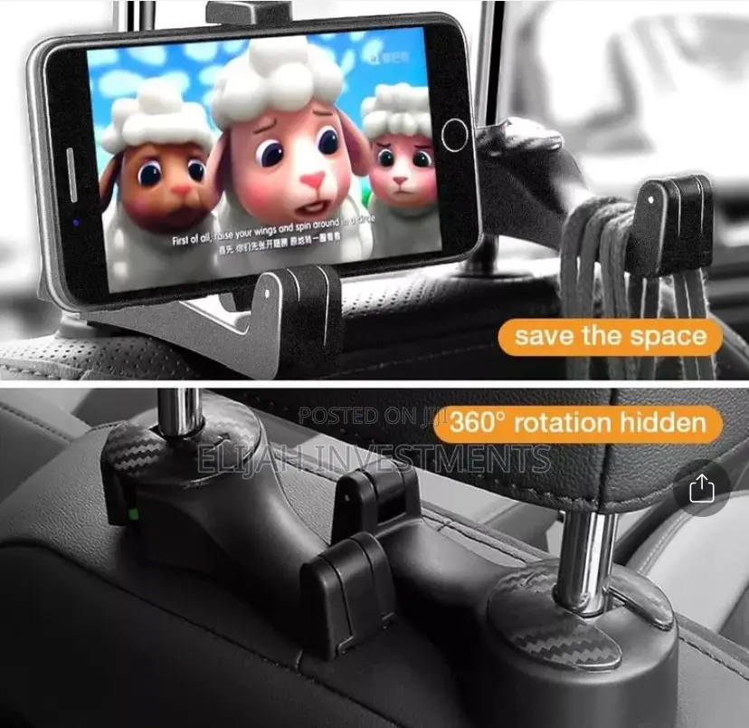 2in1 Car Headrest Hidden Hook
