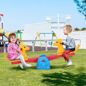 Indoor| Outdoor Kid Play Double Rocking Horse Plastic Seesaw