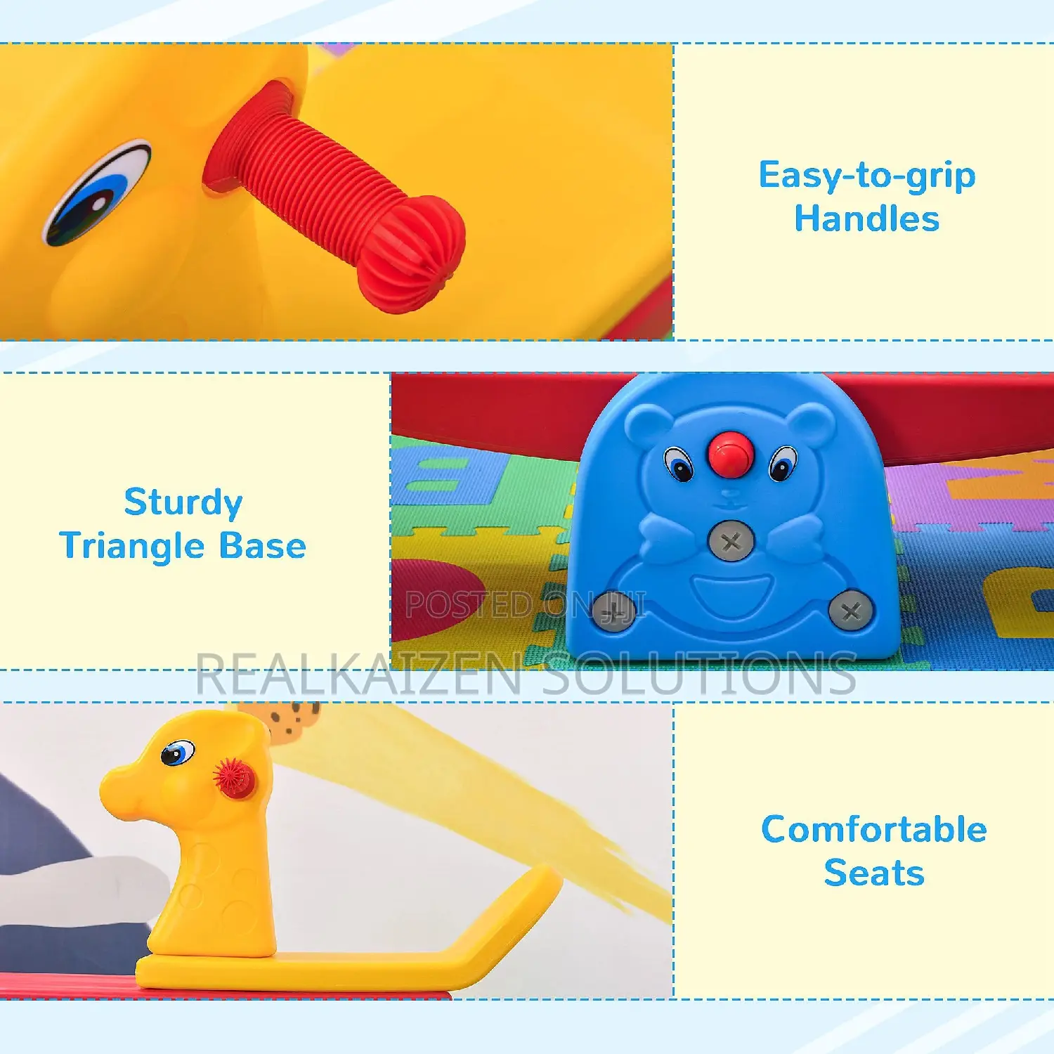 Indoor| Outdoor Kid Play Double Rocking Horse Plastic Seesaw