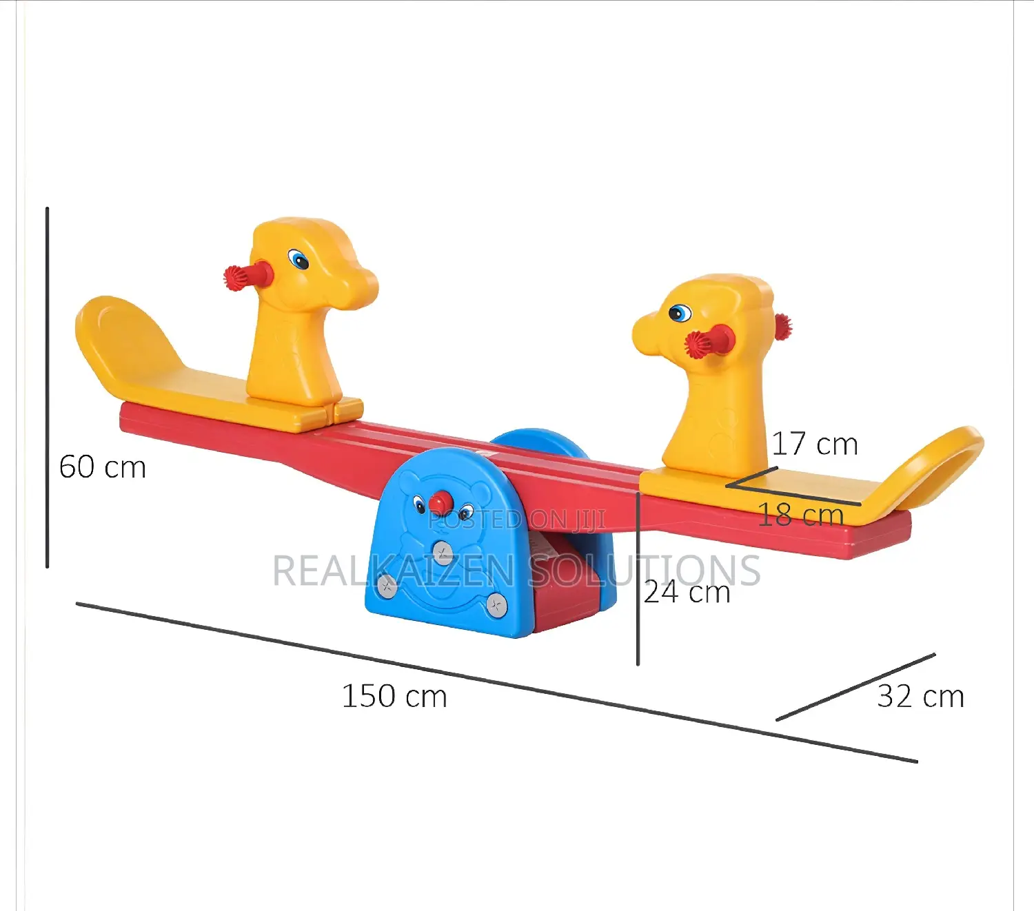 Indoor| Outdoor Kid Play Double Rocking Horse Plastic Seesaw