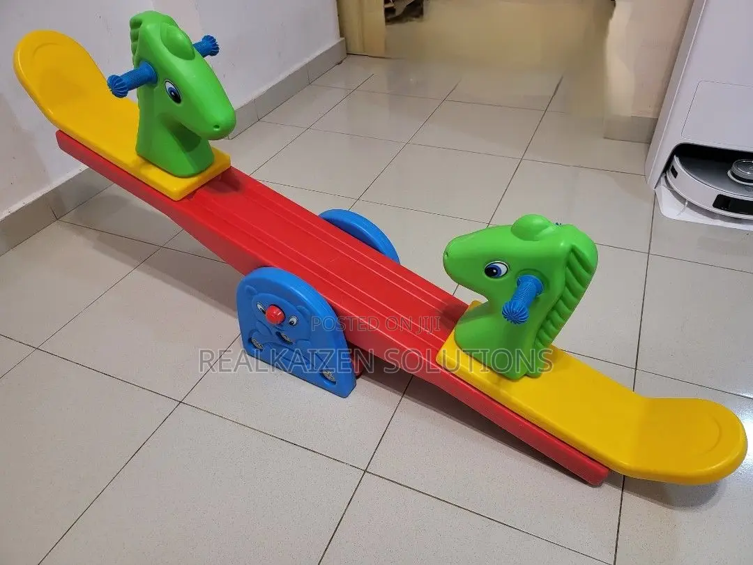 Indoor| Outdoor Kid Play Double Rocking Horse Plastic Seesaw