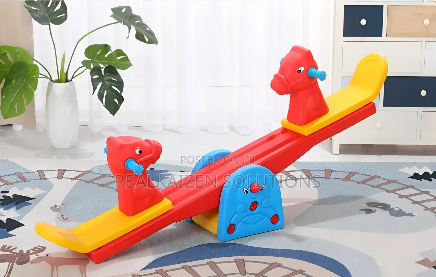 Indoor| Outdoor Kid Play Double Rocking Horse Plastic Seesaw