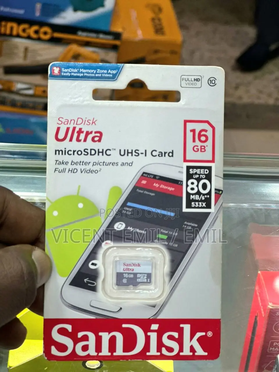 Sandisk Ultra Memory Card 16GB Micro SDHC UHS-I Card