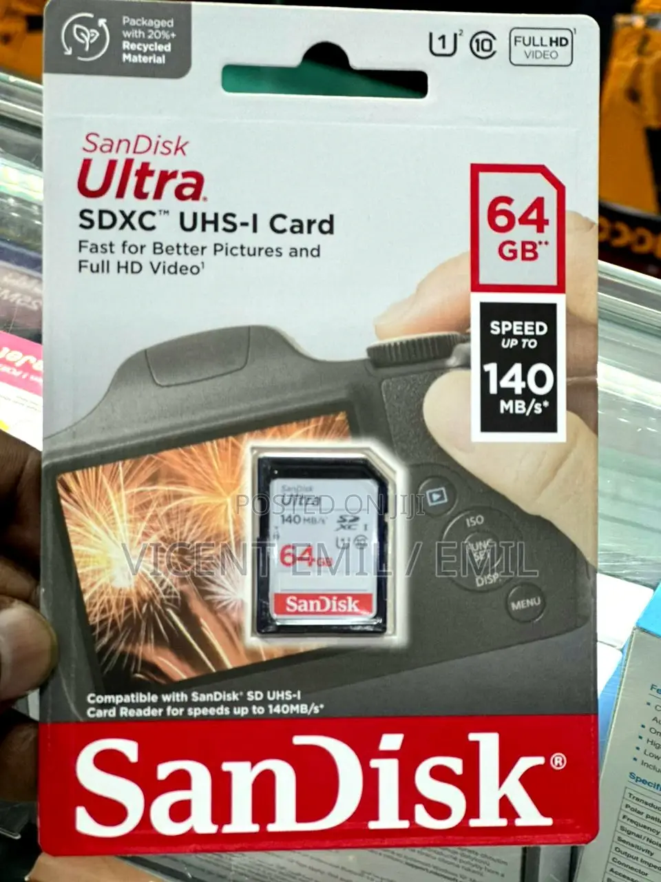 Sandisk Memory Card 64GB for Camera SDXC UHS-I Card