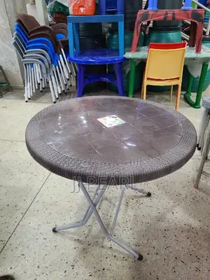 Plastic Table With Aluminium Legs