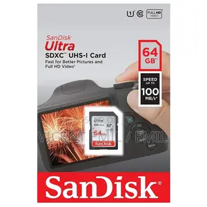 Sandisk Memory Card 64GB for Camera SDXC UHS-I Card