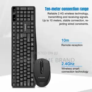 USB Wireless Keyboard and Mouse Combo Full-Sized 2.4ghz