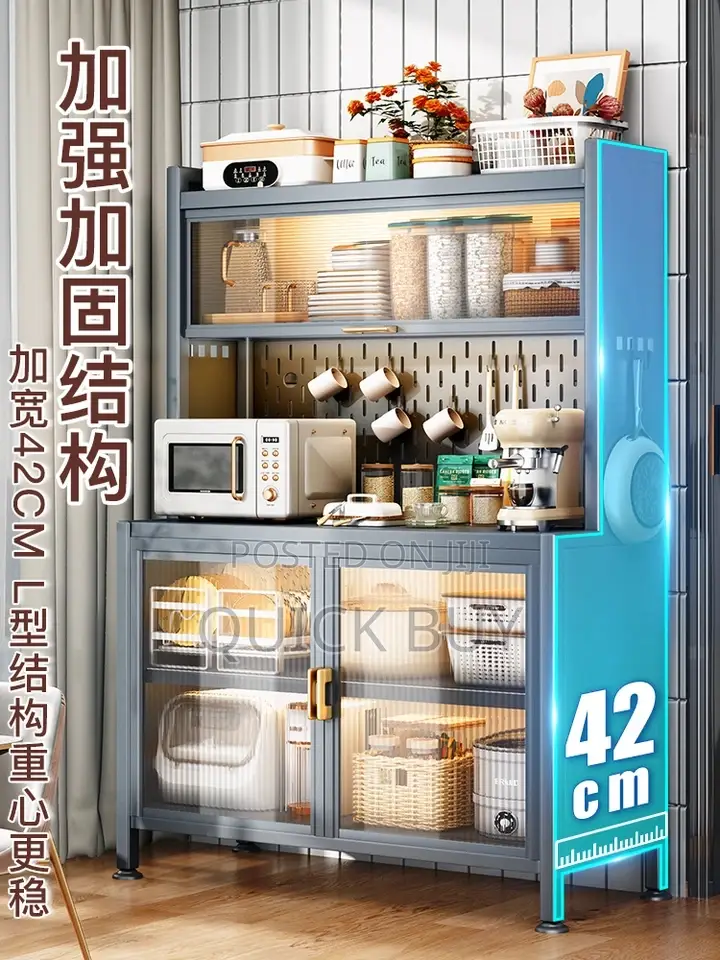 Kitchen Storage Rack With Dinning Side Lockers