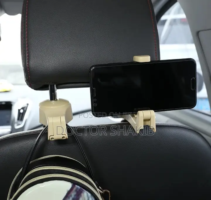 2 In 1 Car Back Seat Hanger With Mobile Phone Holder