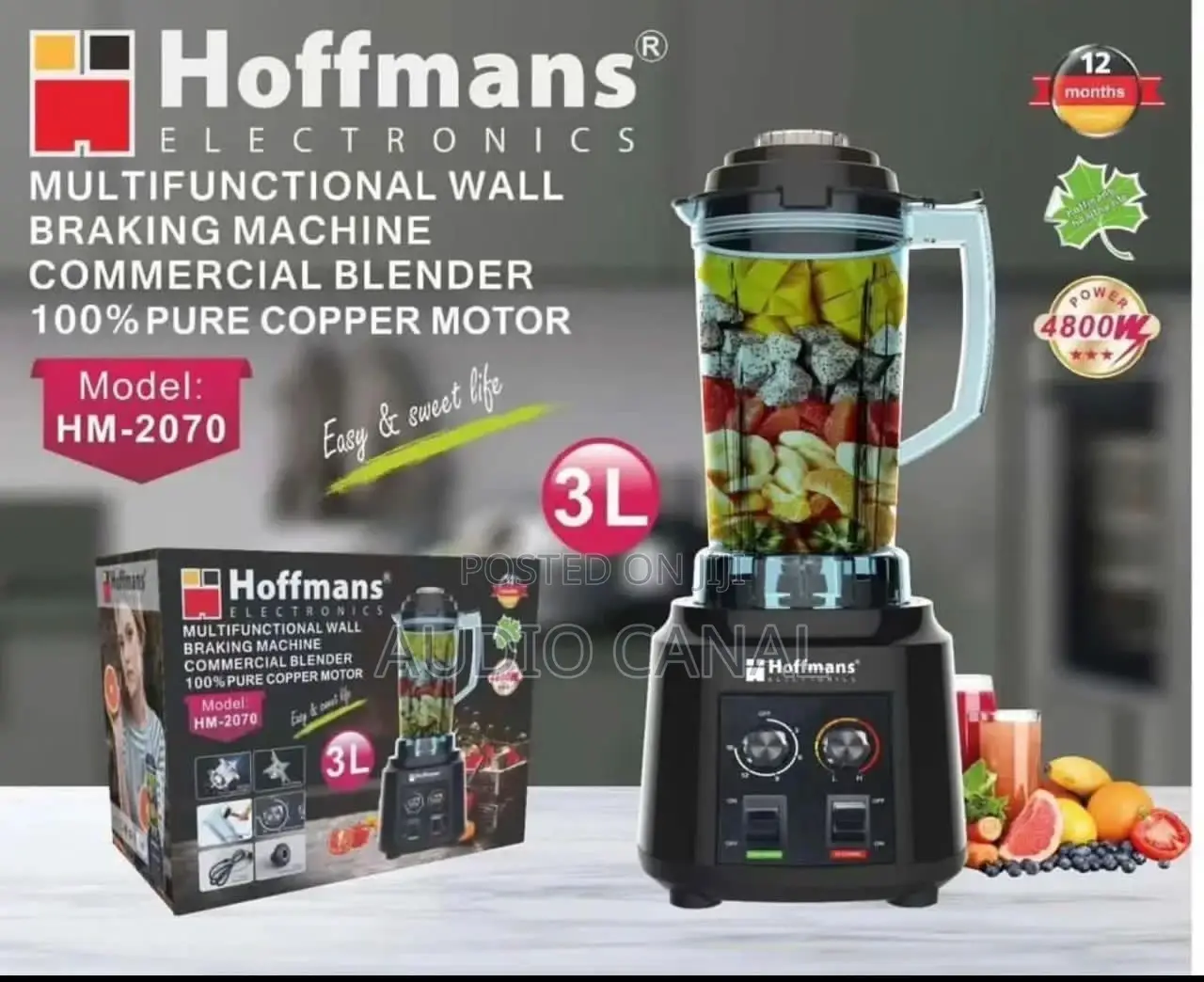 3ltrs Hoffmans Commercial Blender